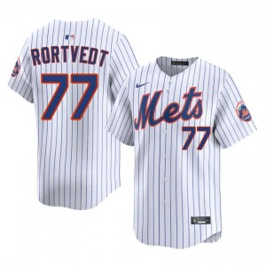 NYM Ben Rortvedt #77 White Men Baseball Jersey | 2026 Season Limited 97492418