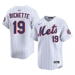 White Bo Bichette #19 Mets Baseball Sewn Jersey | Genuine Men Fit 78871299