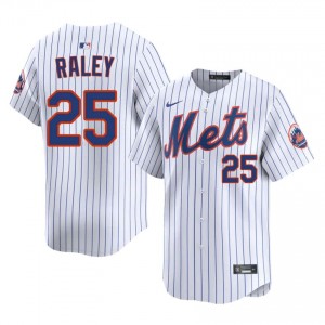 White Brooks Raley #25 Mets Baseball Stitched Jersey | Durable Men Fit 28709902