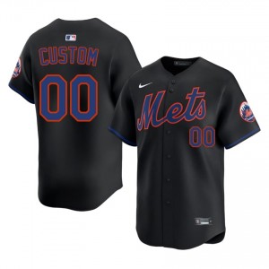 Black Custom #00 Mets Baseball Stitched Jersey | Durable Men Fit 23912610