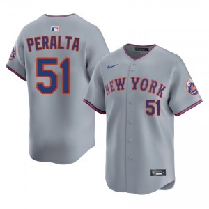 #51 Freddy Peralta Game-Day Men Baseball Jersey | NY Mets Gray Fan Gear 41726130