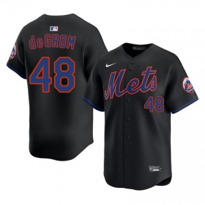 #48 Jacob deGrom Gameday Men Baseball Jersey | NY Mets Black Fan Gear 68956149