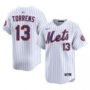 Luis Torrens #13 New York Mets Baseball Jersey | Iconic Men White Stitched Edition 58546752