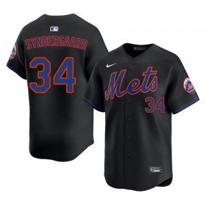 #34 Noah Syndergaard Officially Licensed Men Baseball Jersey | NY Mets Black Fan Gear 75254138