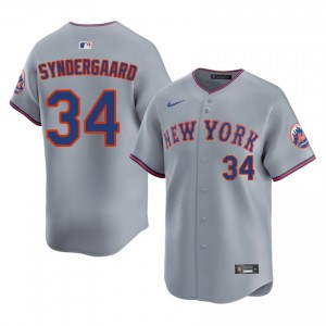 Noah Syndergaard #34 New York Mets Baseball Jersey | Genuine Men Gray Sewn Edition 37142849