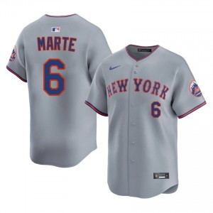 NYM Starling Marte #6 Gray Men Baseball Jersey | 2026 Season Game-Day 84572904