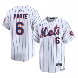 White Starling Marte #6 Mets Baseball Embroidery Jersey | Officially Licensed Men Fit 11057385