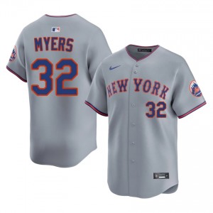 Tobias Myers #32 New York Mets Baseball Jersey | Iconic Men Gray Stitched Edition 22756163