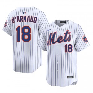 Travis d'Arnaud #18 New York Mets Baseball Jersey | Durable Men White Stitched Edition 32544898