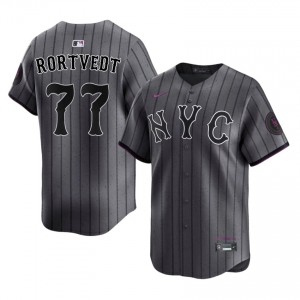 Ben Rortvedt #77 New York Mets City Connect Baseball Jersey | Game Men Gray Embroidery Edition 92083875