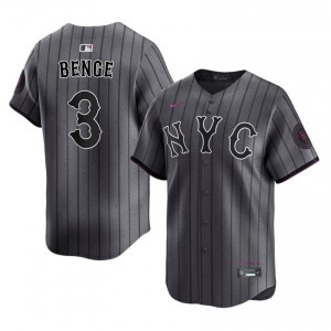 NYM Carson Benge #3 Gray Men City Connect Baseball Jersey | 2026 Season Exclusive 54500154