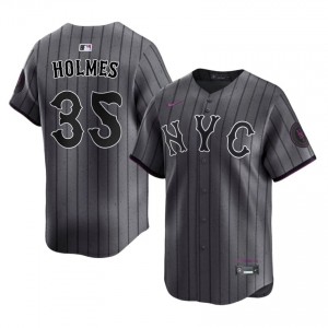 Gray Clay Holmes #35 Mets Baseball City Connect Embroidery Jersey | Officially Licensed Men Fit 95761467