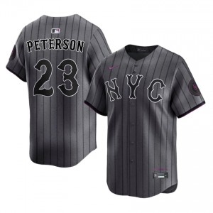 Gray David Peterson #23 Mets Baseball City Connect Stitched Jersey | Iconic Men Fit 77051907