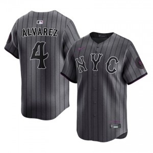 NYM Francisco Alvarez #4 Gray Men City Connect Baseball Jersey | 2026 Season Gameday 81550899