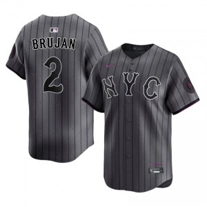 Vidal Brujan #2 New York Mets City Connect Baseball Jersey | Professional Men Gray Embroidery Edition 22506896