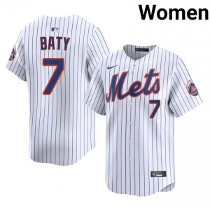 Brett Baty #7 New York Mets Baseball Jersey | Replica Women White Stitched Edition 36928488