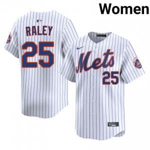 #25 Brooks Raley Iconic Women Baseball Jersey | NY Mets White Fan Gear 94593850