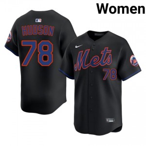 NYM Bryan Hudson #78 Black Women Baseball Jersey | 2026 Season Authentic 94670427