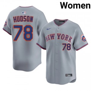 Gray Bryan Hudson #78 Mets Baseball Stitched Jersey | Game-Day Women Fit 28163542