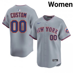 Custom #00 New York Mets Baseball Jersey | Professional Women Gray Embroidery Edition 67302452