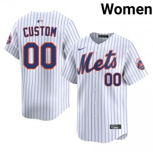 NYM Custom #00 White Women Baseball Jersey | 2026 Season Game-Day 80403703