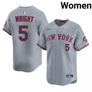NYM David Wright #5 Gray Women Baseball Jersey | 2026 Season Exclusive 61104055