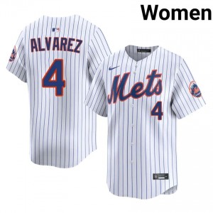 #4 Francisco Alvarez Pro-Grade Women Baseball Jersey | NY Mets White Fan Gear 27719606