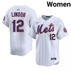 NYM Francisco Lindor #12 White Women Baseball Jersey | 2026 Season Professional 89220323