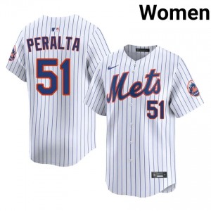 NYM Freddy Peralta #51 White Women Baseball Jersey | 2026 Season Official 48104068