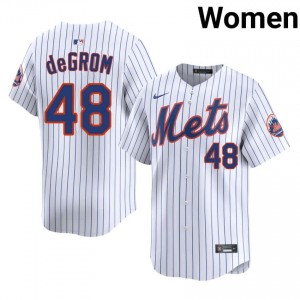 White Jacob deGrom #48 Mets Baseball Stitch Jersey | Premium Women Fit 55982798