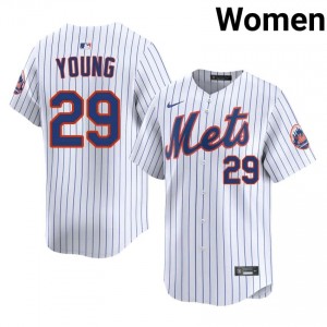 White Jared Young #29 Mets Baseball Stitched Jersey | Iconic Women Fit 88982076