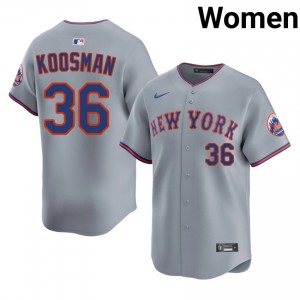 Jerry Koosman #36 New York Mets Baseball Jersey | Game-Day Women Gray Stitched Edition 50019502