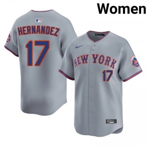 Gray Keith Hernandez #17 Mets Baseball Embroidery Jersey | Limited Women Fit 73986461