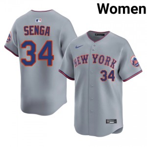 NYM Kodai Senga #34 Gray Women Baseball Jersey | 2026 Season Professional 30658971