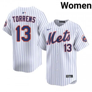NYM Luis Torrens #13 White Women Baseball Jersey | 2026 Season Game 14238949