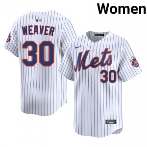 NYM Luke Weaver #30 White Women Baseball Jersey | 2026 Season Genuine 42122391