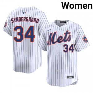 White Noah Syndergaard #34 Mets Baseball Embroidery Jersey | Limited Women Fit 49875489