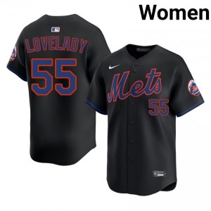 Black Richard Lovelady #55 Mets Baseball Embroidery Jersey | Professional Women Fit 46783235