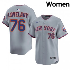 NYM Richard Lovelady #76 Gray Women Baseball Jersey | 2026 Season Genuine 46927393