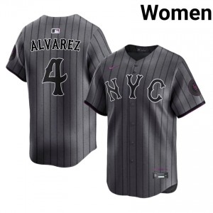 Gray Francisco Alvarez #4 Mets Baseball City Connect Stitched Jersey | Durable Women Fit 64676994