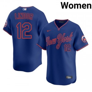 Royal Francisco Lindor #12 Mets Baseball Stitched Jersey | Game-Day Women Fit 92571807
