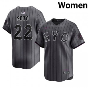 #22 Juan Soto Gameday Women City Connect Baseball Jersey | NY Mets Gray Fan Gear 91224617