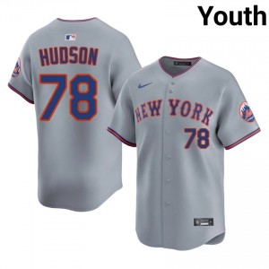 #78 Bryan Hudson Replica Youth Baseball Jersey | NY Mets Gray Fan Gear 56181461