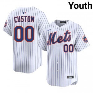 White Custom #00 Mets Baseball Stitched Jersey | Replica Youth Fit 50216445