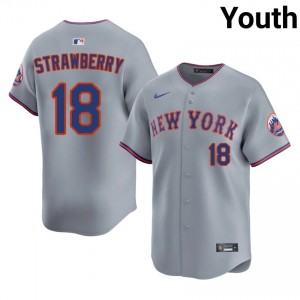 Darryl Strawberry #18 New York Mets Baseball Jersey | Pro-Grade Youth Gray Stitched Edition 12707318