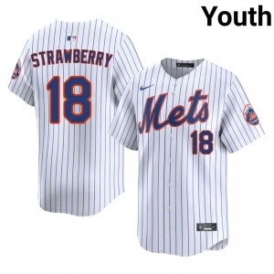 NYM Darryl Strawberry #18 White Youth Baseball Jersey | 2026 Season Premium 90176895