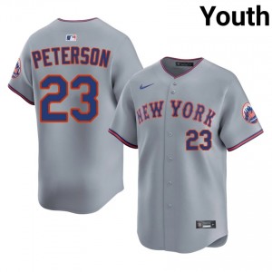 David Peterson #23 New York Mets Baseball Jersey | MLB Youth Gray Stitched Edition 60967029