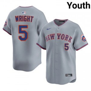 Gray David Wright #5 Mets Baseball Sewn Jersey | Genuine Youth Fit 67704957