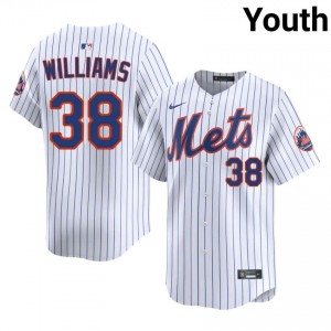 NYM Devin Williams #38 White Youth Baseball Jersey | 2026 Season Officially Licensed 80914971