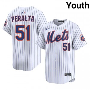 White Freddy Peralta #51 Mets Baseball Stitched Jersey | Pro-Grade Youth Fit 24197153